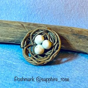 Women’s Artisan Crafted Ceramic Birds Nest Necklace Perfect for Mama Bird Gift